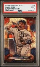 Current marketplace image for 2023 Bowman Best #54 Javier Baez Superfractor 1/1