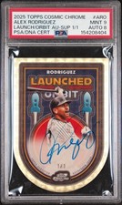 Marketplace image: TOPPS COSMIC CHROME LAUNCHED INTO ORBIT AUTOS ALEX RODRIGUEZ 1/1 PSA 9 AUTO 8