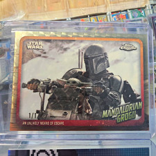 Marketplace image: 26 Topps Chrome Star Wars Mandalorian Grogu 1/1 an Means of Escape superfractor