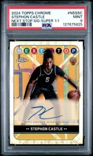 Marketplace image: 2024 TOPPS CHROME NEXT STOP SIGNATURES SUPERFRACTOR 1/1 STEPHON CASTLE 1/1 PSA 9
