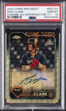 Marketplace image: 2024 TOPPS PRO DEBUT CHROME-AUTO-SUPERFRACTOR 1/1 #PDC141 MAX CLARK 1/1 PSA 10