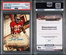 Marketplace image: 2023 Topps Composite Jerry Rice Superfractor Resurgence Auto Signature 1/1 PSA 9