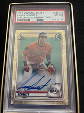 Marketplace image: Bowman 2020 Draft Casey Schmitt Chrome Draft Picks Auto Superfractor 1/1 PSA