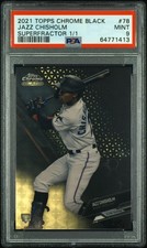 Marketplace image: 2021 Topps Chrome Black Jazz Chisholm #78 Superfractor 1/1 PSA 9