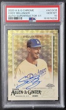 Marketplace image: 2020 TOPPS CHROME ALLEN GINTER CODY BELLINGER AUTO SUPERFRACTOR 1/1 💎MT PSA 10