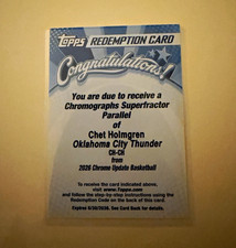 Marketplace image: 2026 Topps Chrome NBA Chet Holmgren Chromographs #CH-CH Superfractor