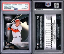 Current marketplace image for 2026 Topps Chrome Black #160 Brady House Superfractor 1/1