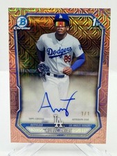 Marketplace image: 2026 Bowman Chrome Mega Rubel Arias Rose Gold Mojo Auto 1/1 1st Dodgers