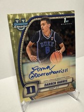 Marketplace image: 2024-25 Bowman U Chrome Darren Harris #18 1st Bowman Auto Superfractor 1/1