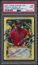 Marketplace image: 2021 Topps Chrome Update Ronald Acuna Jr Superfractor 1/1 Auto PSA 9 #CUSA-RA