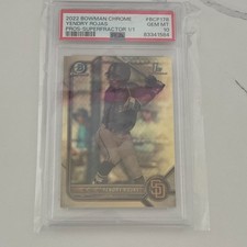 Marketplace image: Topps 2022 Bowman Chrome Prospects Yendry Rojas SuperFractor /1 RC PSA 10