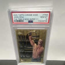 Marketplace image: Topps 2025 Chrome WWE John Cena The Time Is Now TIN-8 Superfractor 1/1 PSA 10