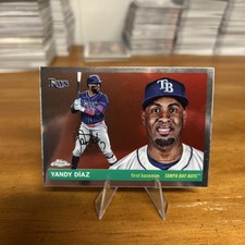 Current marketplace image for 2025 Topps Chrome Platinum Anniversary #180 Yandy Diaz Superfractor 1/1