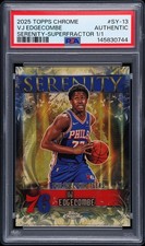 Marketplace image: 2025 Topps Chrome VJ Edgecombe Serenity SuperFractor 1/1 Rookie PSA Authentic