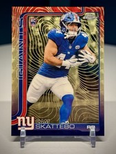 Marketplace image: 2025 Topps Chrome Cam Skattebo RC Etch SuperFractor Rookie (# 1/1) NY Giants