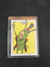 Marketplace image: 2025 Topps Chrome SpongeBob Squarepants “Middle Finger” Plankton Sketch Card 1/1