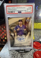 Marketplace image: 2025 Topps Chrome Black Jordan Beck Superfractor Autograph Auto 1/1 PSA 8 NM-MT