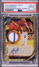 Marketplace image: AJ Dybantsa 2025 Bowman Best Game Graphs Superfractor 1/1 Patch Auto PSA 10