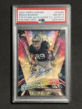 Marketplace image: 2024 Topps Chrome BROCK BOWERS Future Stars Auto Superfractor RC #d 1/1 PSA 8/10