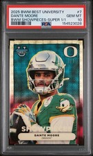 Marketplace image: Topps 2025 Bowman's Best U Dante Moore BS-7 Showpieces Superfractor 1/1 PSA 10