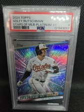 Marketplace image: 2024 Topps Chrome Adley Rutschman Stars of MLB Platinum #1/1 PSA 9