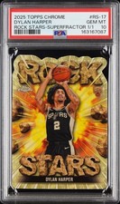 Marketplace image: PSA 10 2025 Topps Chrome #17 DYLAN HARPER Rock Stars Superfractor 1/1 Rookie RC