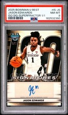 Marketplace image: 2025-26 Bowman U Best Jason Edwards Superfractor ISO Signatures Auto 1/1 PSA 8