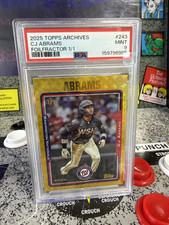 Marketplace image: 2025 Topps Archives CJ Abrams #243 Foilfractor 1/1 Superfractor Nationals PSA 9