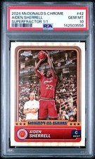 Current marketplace image for 2024 Topps Chrome McDonald's #42 Aiden Sherrell Superfractor 1/1