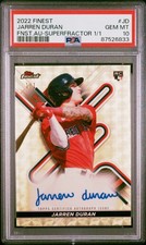 Marketplace image: 2022 Topps Finest Jarren Duran Auto Superfractor RC PSA 10