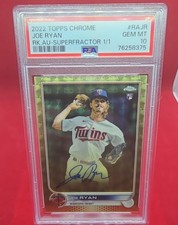 Marketplace image: 2022 Topps Chrome - Rookie Autographs Joe Ryan #RA-JR SuperFractor /1 (AU, RC)