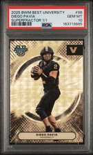 Marketplace image: 2025 Bowman's Best University Diego Pavia #98 Superfractor 1/1 PSA 10