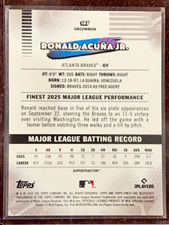 Marketplace image: Topps 2026 Finest Ronald Acuña Jr. Braves #167 Superfractor Uncommon Card 1/1