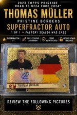 Marketplace image: Topps 2023 Pristine Euro Pristine Borders Thomas Muller SUPERFRACTOR Auto 1/1