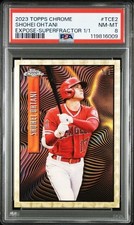 Marketplace image: 2023 Topps Chrome Shohei Ohtani Superfractor 1/1 #TCE2 one of one PSA 8