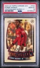 Current marketplace image for 2023 Topps Chrome #1 UCC Kobbie Mainoo Youthquake Superfractor 1/1