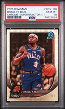 Marketplace image: Topps 2025 Bowman Bradley Beal Chrome Superfractor 1/1 BCV-126 PSA 10