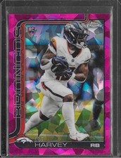 Marketplace image: RJ HARVEY 2025 Topps Chrome Sapphire Rookie Padparadscha 1/1 Broncos#RA-RH