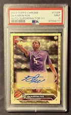Marketplace image: De’AAron Fox 2023 Topps Chrome Auto Superfractor 1/1 PSA 9