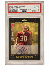 Marketplace image: 2007 Topps Chrome LaRon Landry Gold Superfractor Auto /10 Rookie #TC259 Redskins