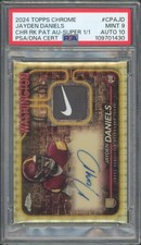 Marketplace image: 2024 Topps Chrome Jayden Daniels Rookie Patch Auto Superfractor 1/1 PSA 9