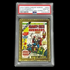 Marketplace image: 2024 Topps Chrome Marvel Giant Size Avengers 1 50th SUPERFRACTOR 1/1 PSA 10 THOR
