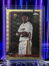 Marketplace image: 2025-26 Topps Chrome Updates - Derik Queen Rookie Card #163 [ 1/1 ] SUPERFRACTOR