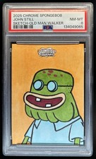 Marketplace image: 2025 Topps Chrome SpongeBob John Still Sketch Old Man Walker Auto #1/1 PSA 8