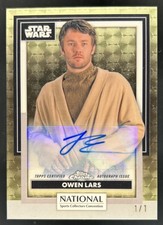Current marketplace image for 2026 Topps Chrome #1 Lars Star Wars Auto Superfractor 1/1