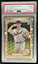 Marketplace image: 2020 Bowman Draft Colt Keith Chrome Refractor Superfractor 1st #1/1 Tigers PSA 7
