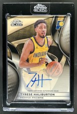 Current marketplace image for 2025 Topps Chrome #1 Black Tyrese Haliburton Auto Superfractor 1/1