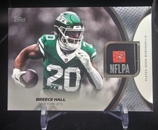 Marketplace image: 2026 Topps Breece Hall NFL Material NFLPA Logo Patch 1/1 Jets Superfractor