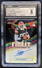 Current marketplace image for 2025 Topps Finest #1 David Njoku Auto Autograph Superfractor 1/1
