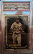 Marketplace image: DARLING FERNANDEZ 2024 BOWMAN CHROME SUPERFRACTOR 1/1 GEM10! #BCP-184
